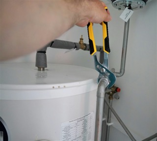 Professional plumbing tools and workspace